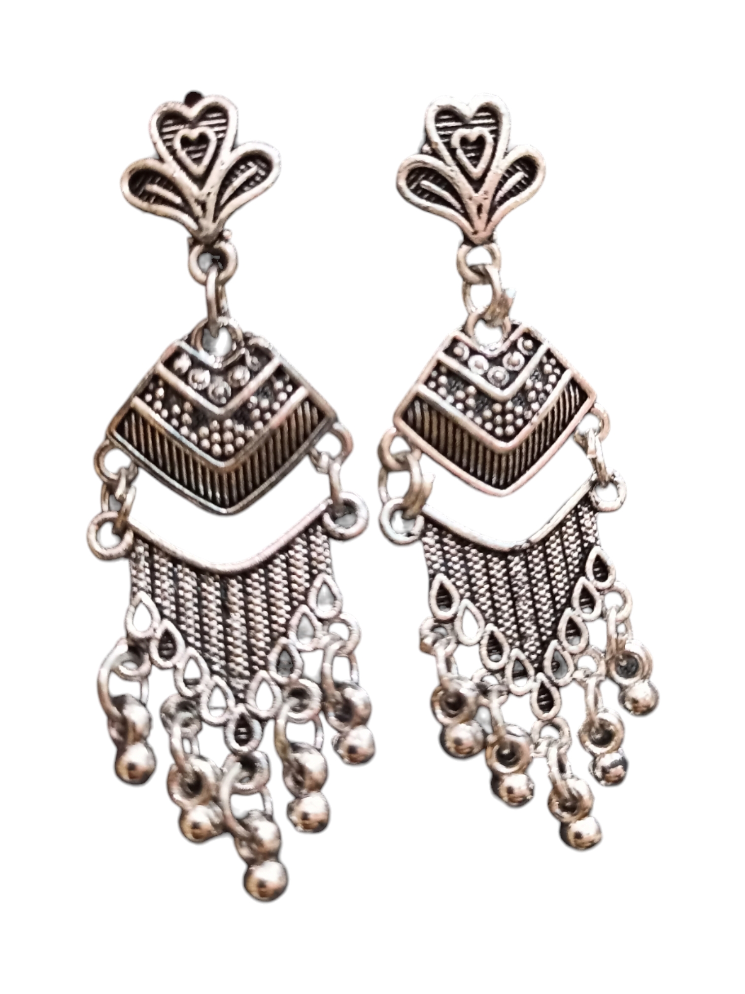 Boho chic online silver earrings